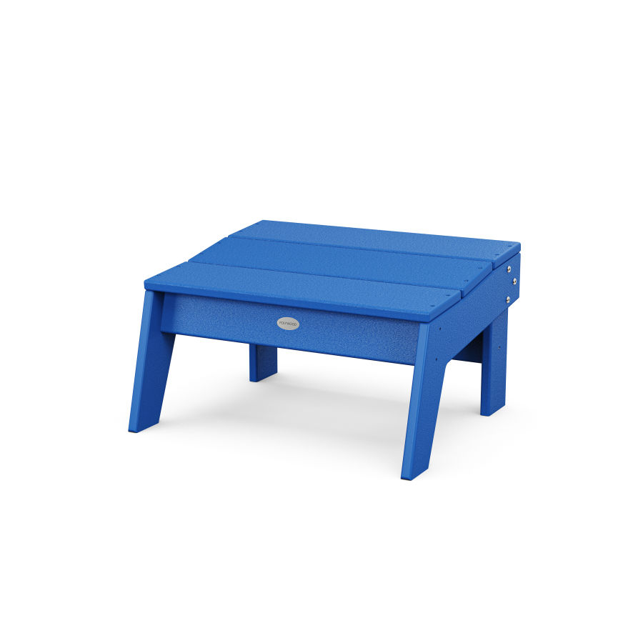 POLYWOOD Modern Studio Oversized Ottoman in Pacific Blue