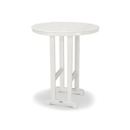 POLYWOOD Classics Round 36" Bar Table in White