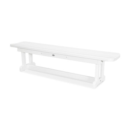 Park 72" Backless Bench in White