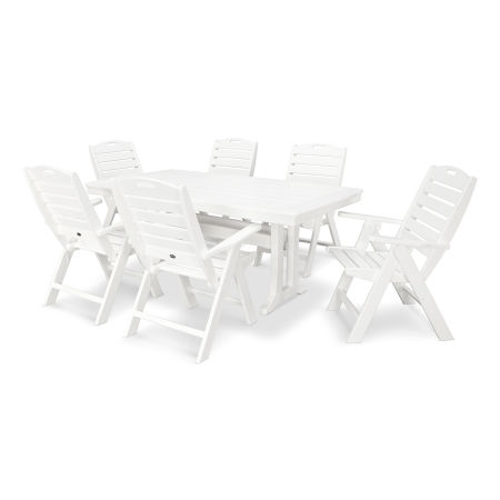 7 Piece Nautical Dining Set in White
