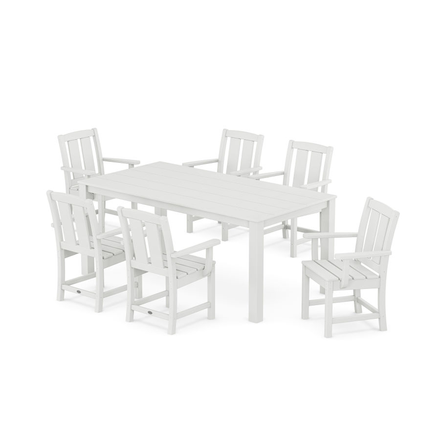POLYWOOD Mission Arm Chair 7-Piece Parsons Dining Set in White