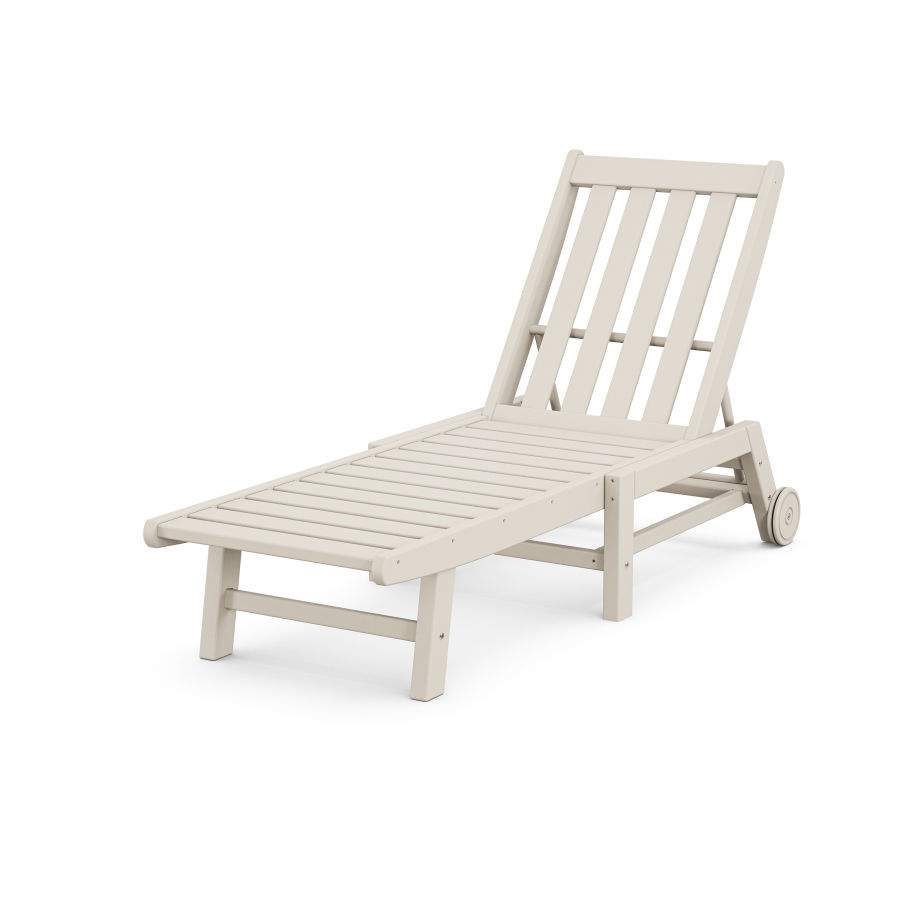 POLYWOOD Vineyard Chaise with Wheels in Sand