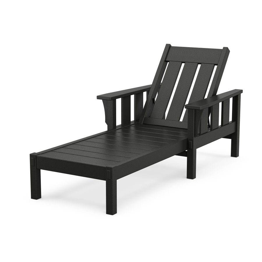 POLYWOOD Acadia Chaise Lounge in Black
