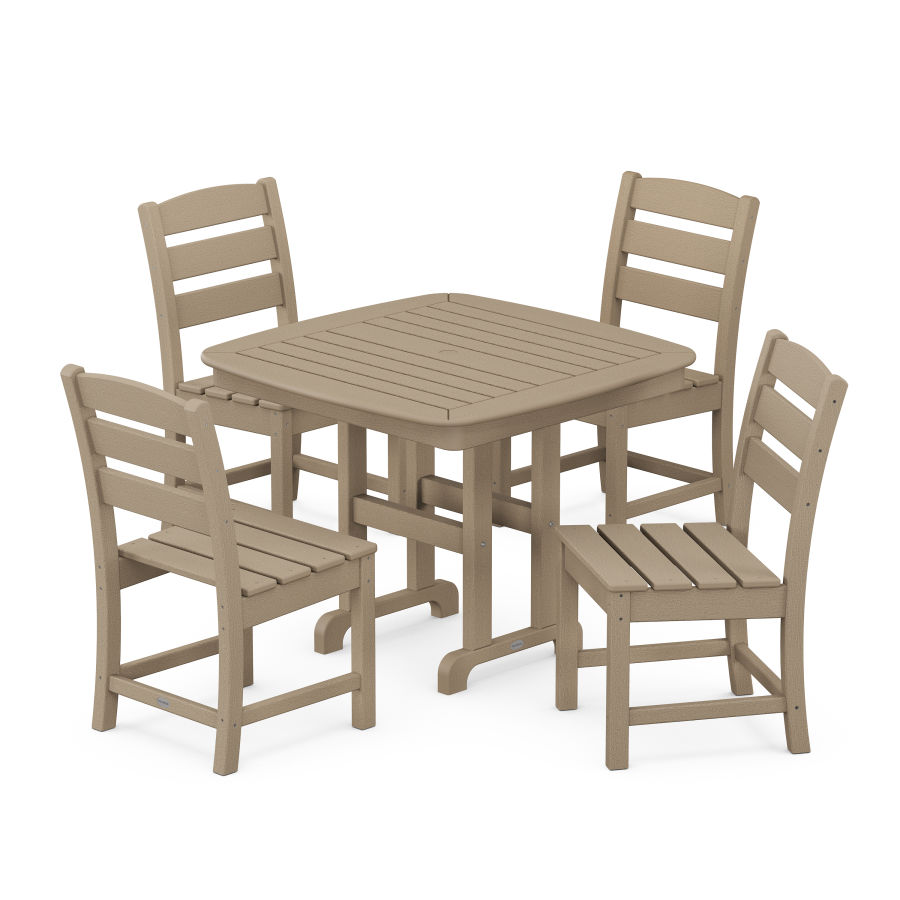 POLYWOOD Lakeside 5-Piece Side Chair Dining Set in Vintage Sahara