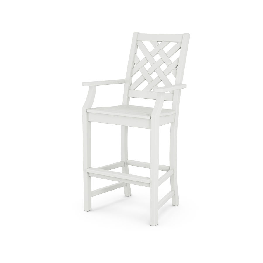 POLYWOOD Wovendale Bar Arm Chair in White