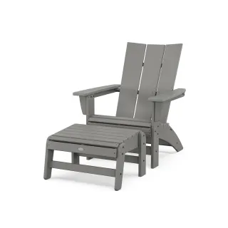 POLYWOOD Modern Grand Adirondack Chair with Ottoman