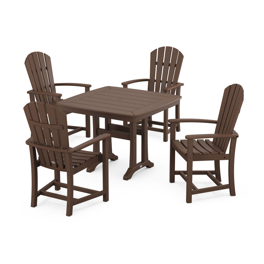 POLYWOOD Palm Coast 5-Piece Dining Set with Trestle Legs in Mahogany