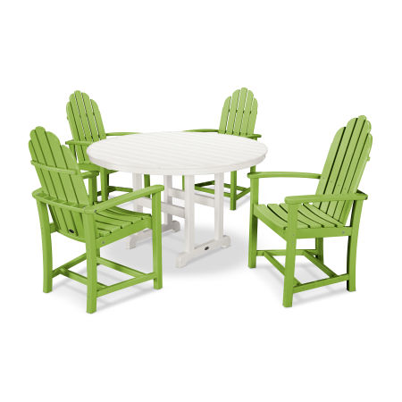 Classic Adirondack Dining 5-Piece Set in Lime / White