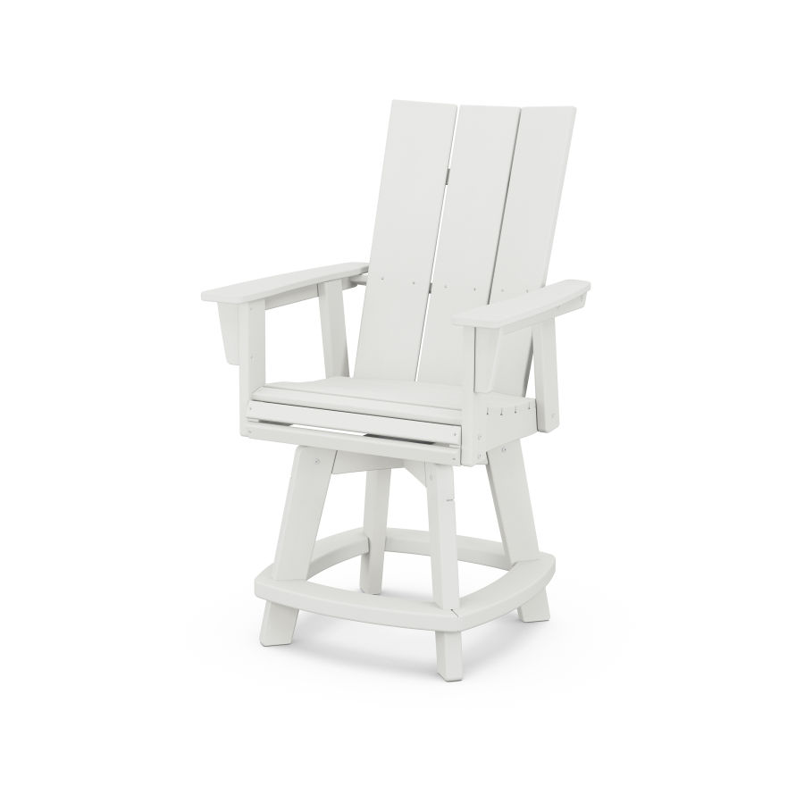 POLYWOOD Modern Adirondack Swivel Counter Chair in Vintage White