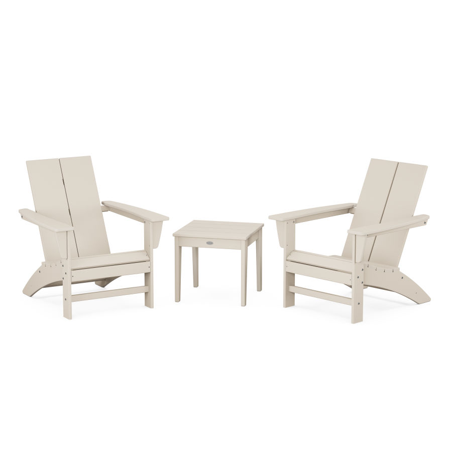 POLYWOOD Country Living Modern Adirondack Chair 3-Piece Set in Sand