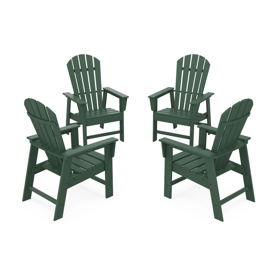 POLYWOOD 4-Piece South Beach Casual Chair Conversation Set in Green