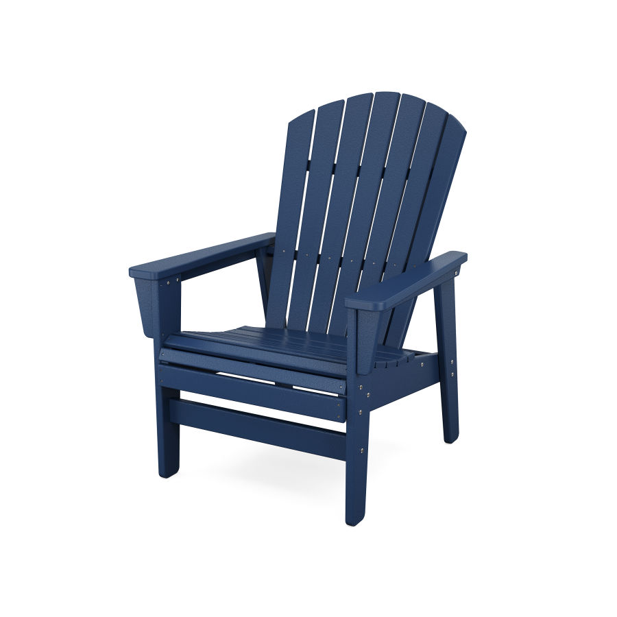 POLYWOOD Nautical Grand Upright Adirondack Chair in Navy
