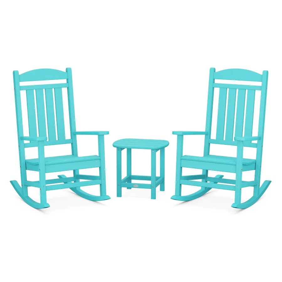 POLYWOOD Presidential Rocking Chair 3-Piece Set in Aruba