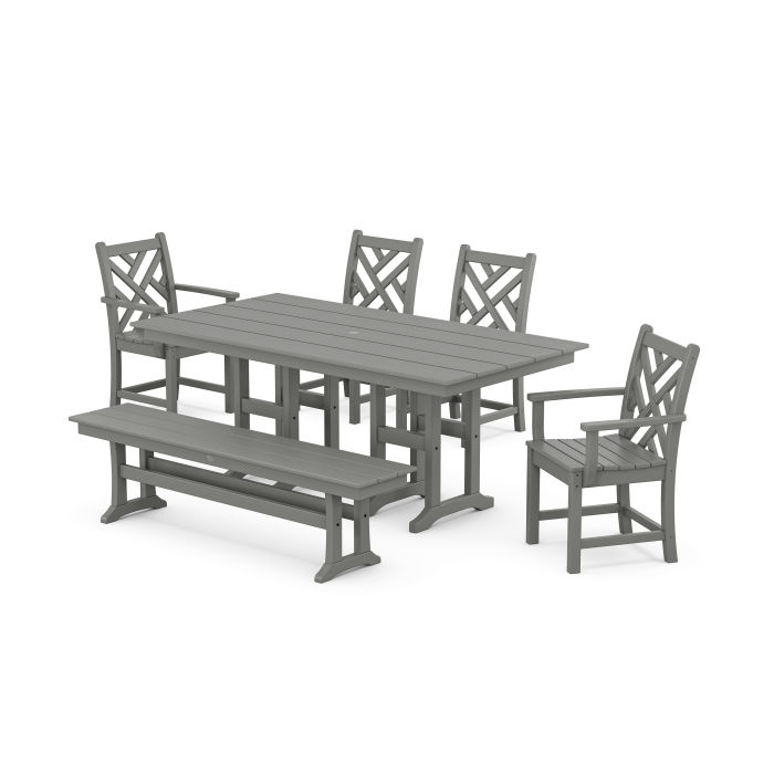 POLYWOOD Chippendale 6-Piece Farmhouse Dining Set