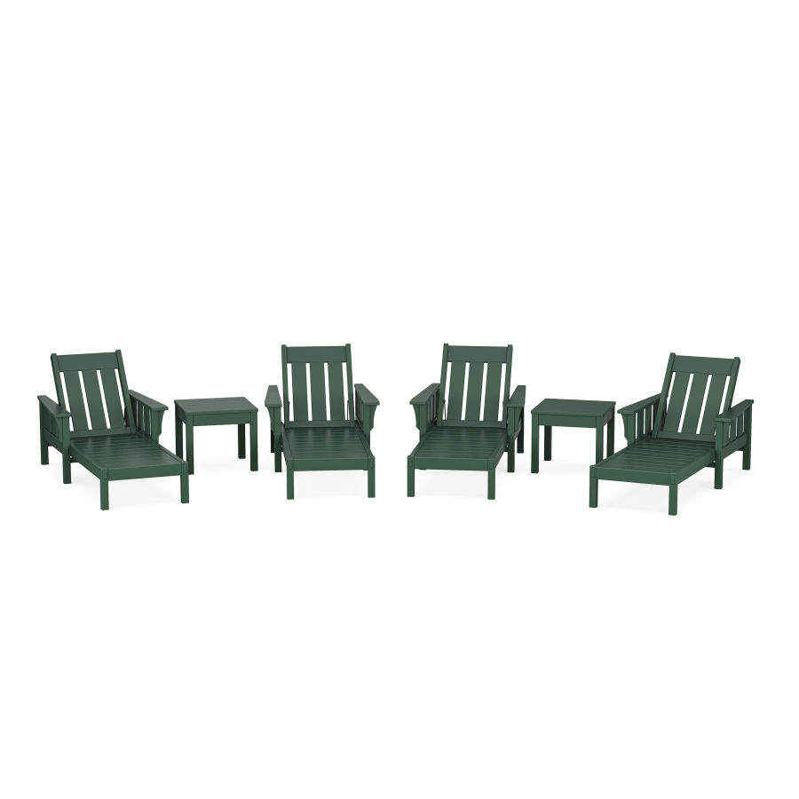 POLYWOOD Acadia 6-Piece Chaise Set in Green