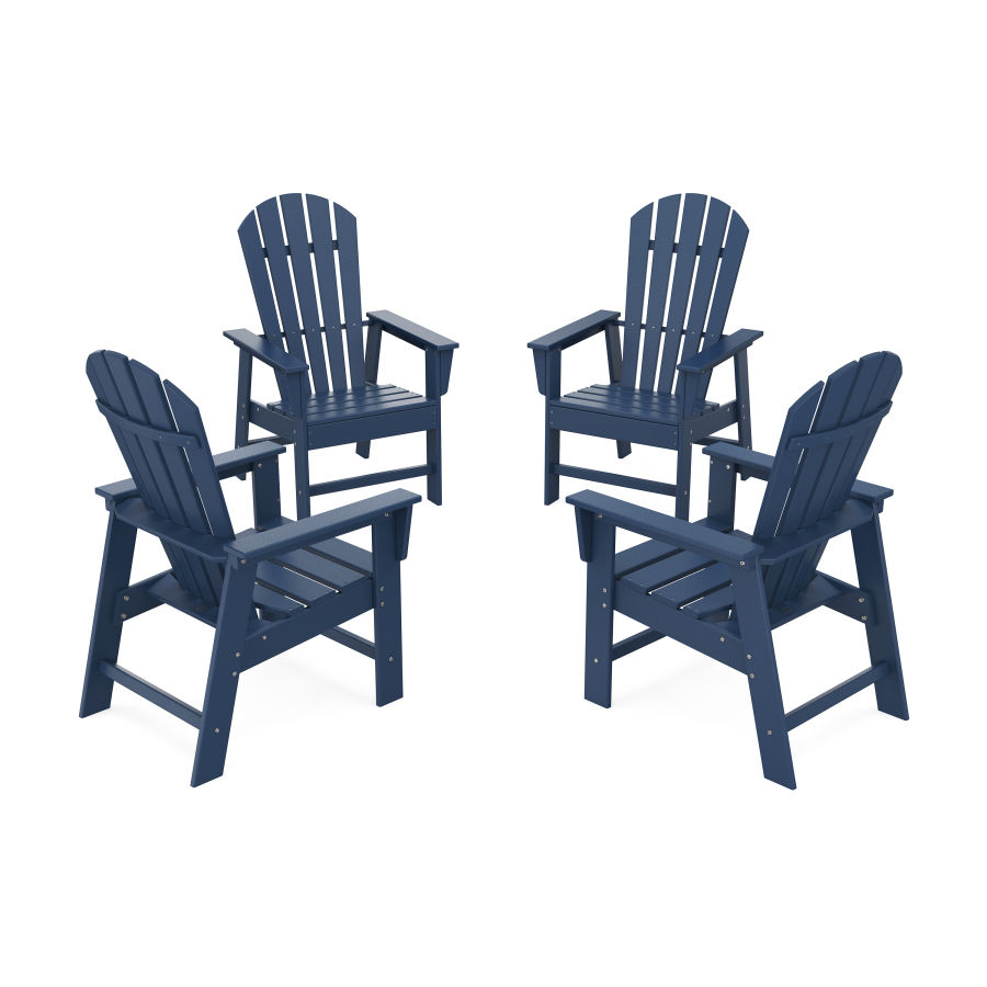 POLYWOOD 4-Piece South Beach Casual Chair Conversation Set in Navy