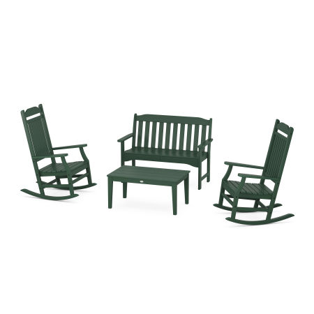 Country Living Rocking Chair 4-Piece Porch Set in Green