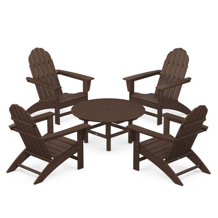 Vineyard 5-Piece Adirondack Chair Conversation Set in Mahogany