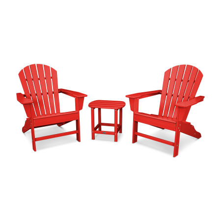 South Beach Adirondack 3-Piece Set in Sunset Red