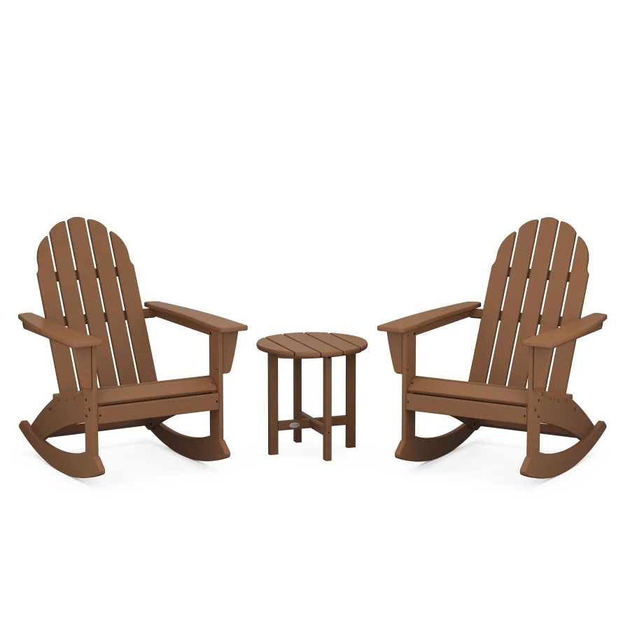 POLYWOOD Vineyard 3-Piece Adirondack Set in Teak