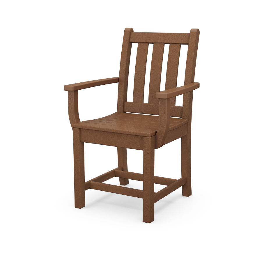 POLYWOOD Traditional Garden Dining Arm Chair in Teak