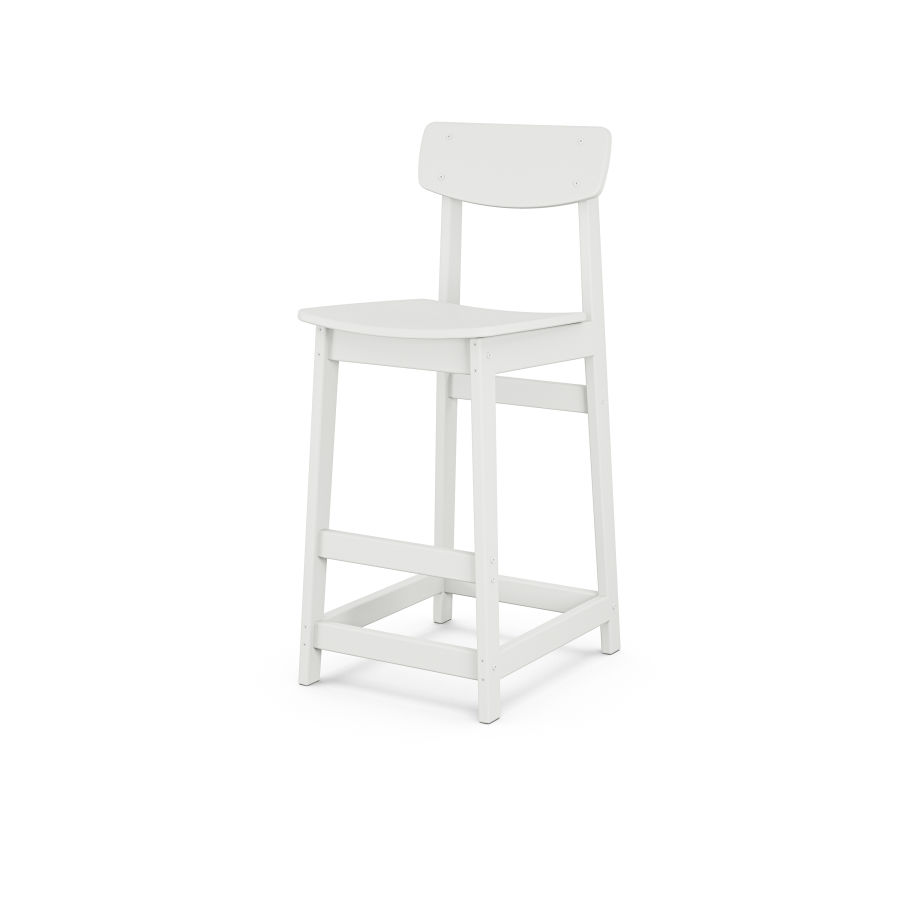 POLYWOOD Modern Studio Urban Bar Chair in White