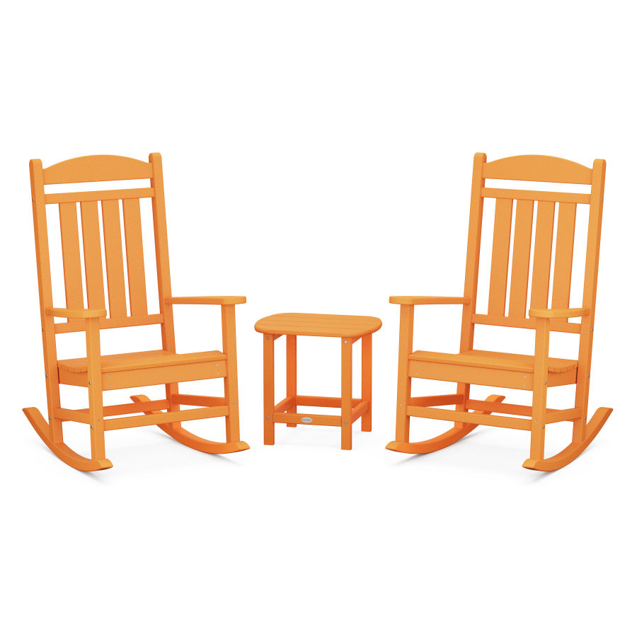 POLYWOOD Presidential Rocking Chair 3-Piece Set in Tangerine