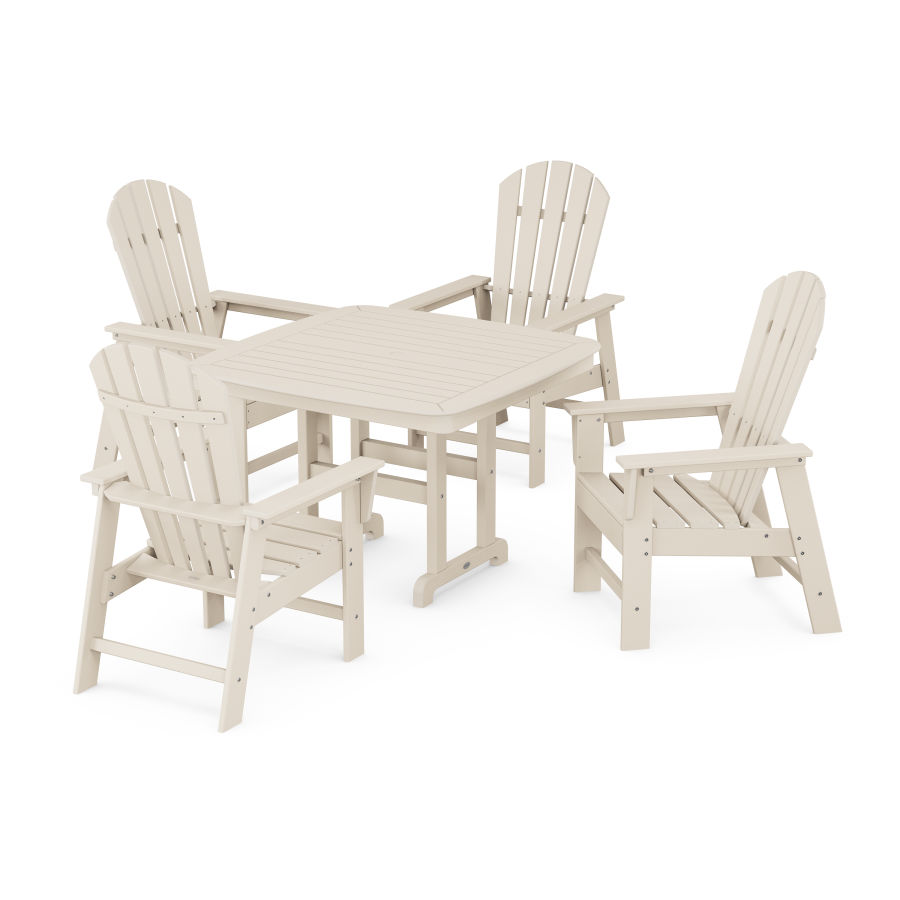 POLYWOOD South Beach 5-Piece Dining Set with Trestle Legs in Sand