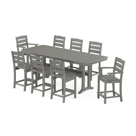 POLYWOOD Lakeside 9-Piece Counter Set with Trestle Legs