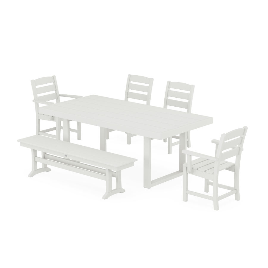 POLYWOOD Lakeside 6-Piece Dining Set with Trestle Legs in Vintage White