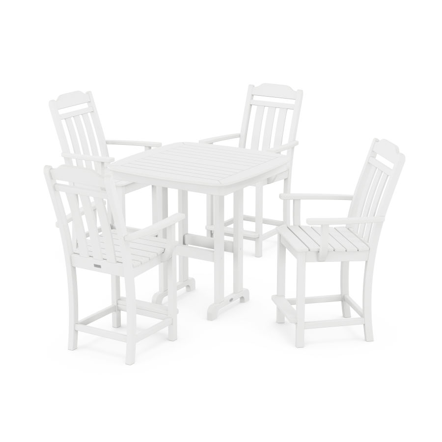POLYWOOD Country Living 5-Piece Counter Set in White