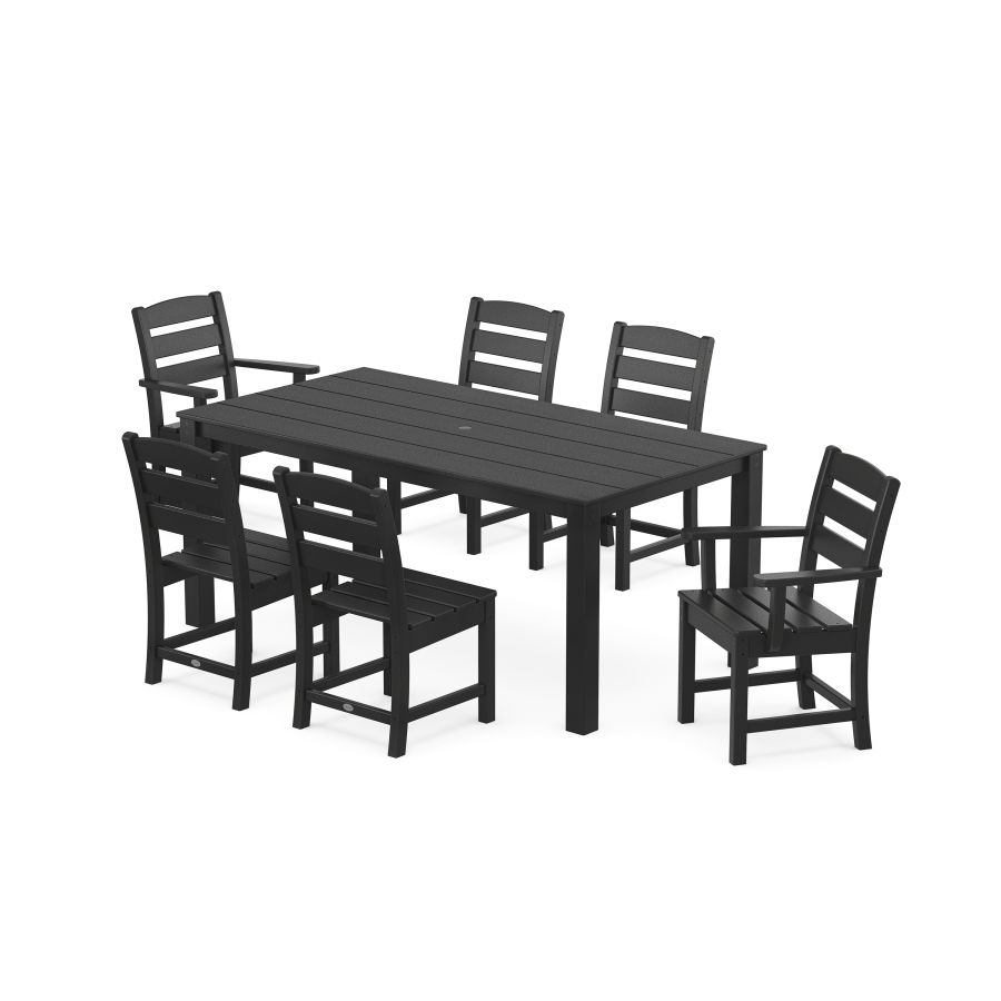 POLYWOOD Lakeside 7-Piece Parsons Dining Set in Black