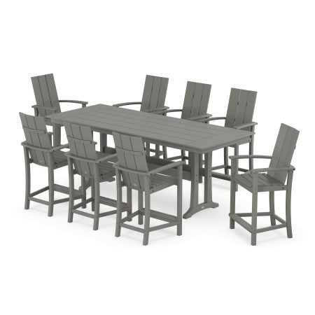 POLYWOOD Modern Adirondack 9-Piece Farmhouse Counter Set with Trestle Legs