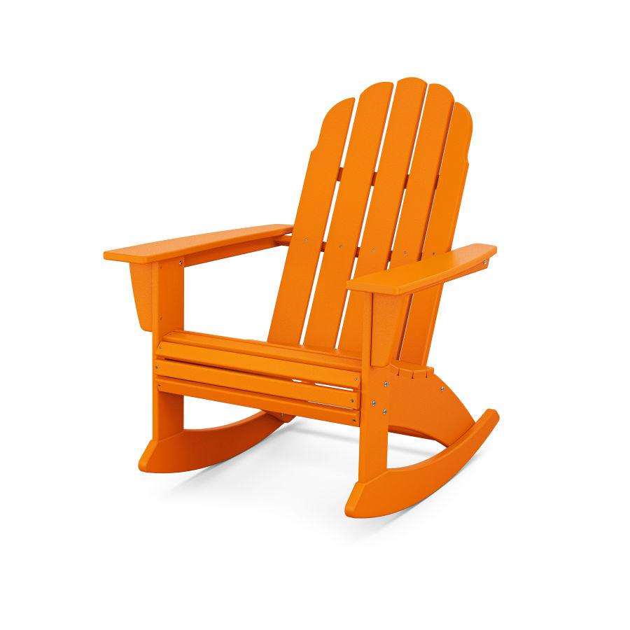 POLYWOOD Vineyard Curveback Adirondack Rocking Chair in Tangerine