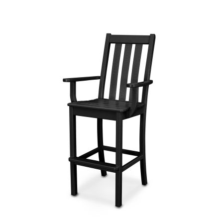 POLYWOOD Vineyard Bar Arm Chair in Black