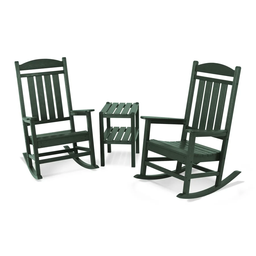 POLYWOOD Presidential 3-Piece Rocker Set in Green