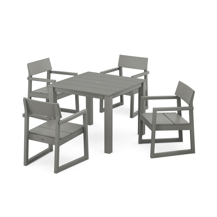 POLYWOOD EDGE 5-Piece Parsons Dining Set in Slate Grey