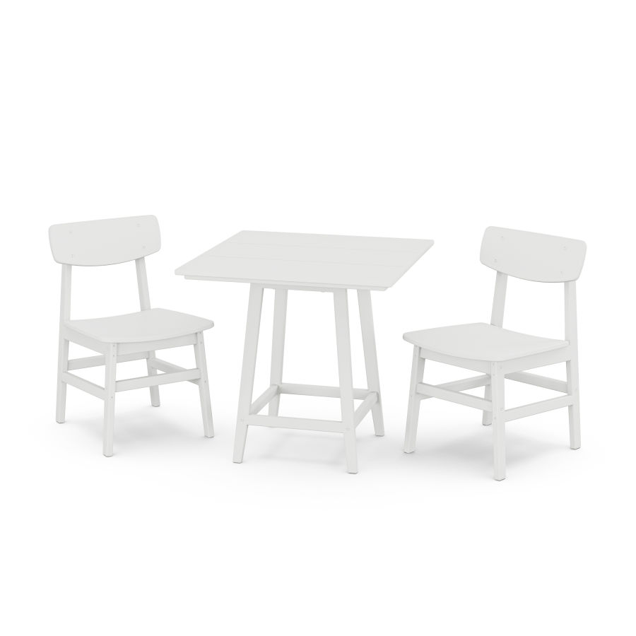 POLYWOOD Modern Studio Urban Chair 3-Piece Bistro Dining Set in White