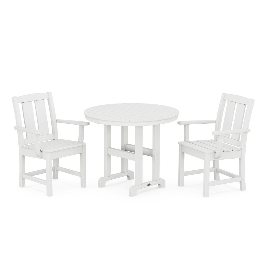 POLYWOOD Mission 3-Piece Farmhouse Dining Set in White