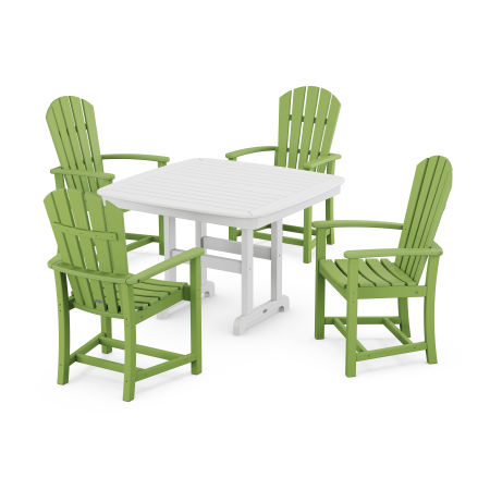 Palm Coast 5-Piece Dining Set with Trestle Legs in Lime / White