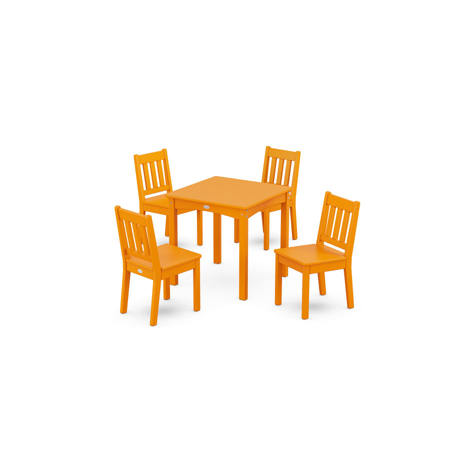 POLYWOOD Vineyard Kids 5-Piece Dining Set in Tangerine