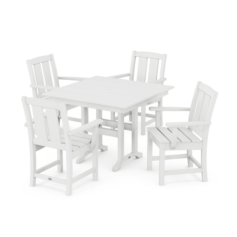 POLYWOOD Mission 5-Piece Farmhouse Dining Set in White