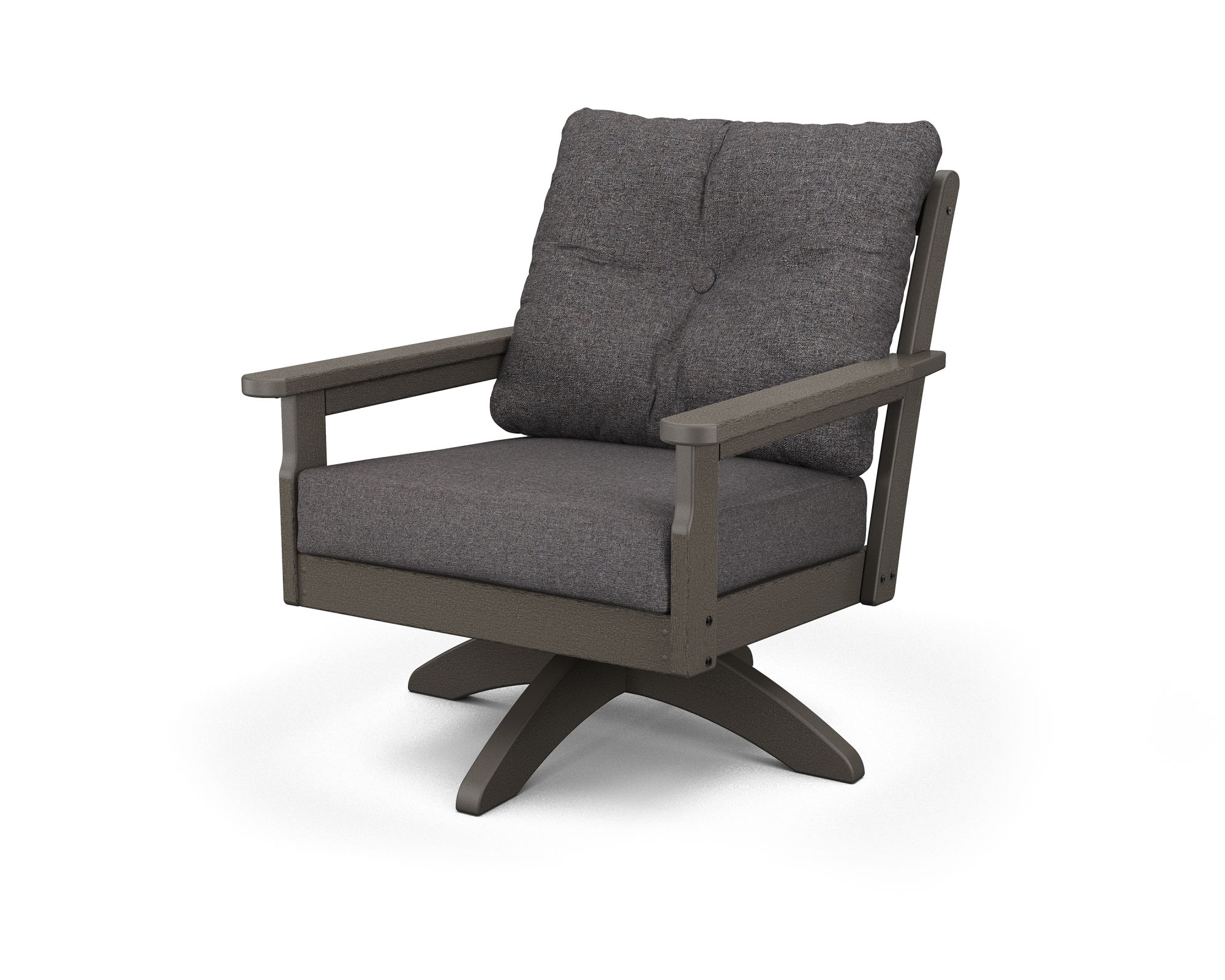 POLYWOOD® Vineyard Deep Seating Swivel Chair in Vintage Finish
