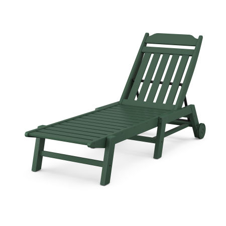 Country Living Chaise with Wheels in Green