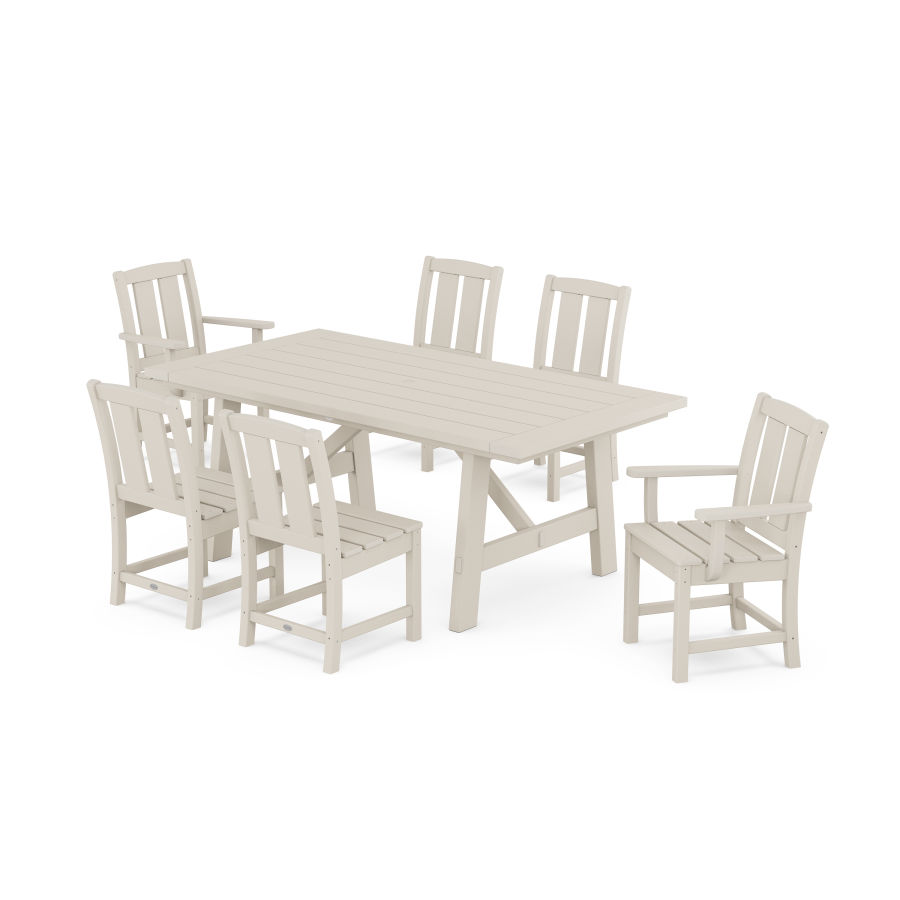 POLYWOOD Mission 7-Piece Rustic Farmhouse Dining Set in Sand