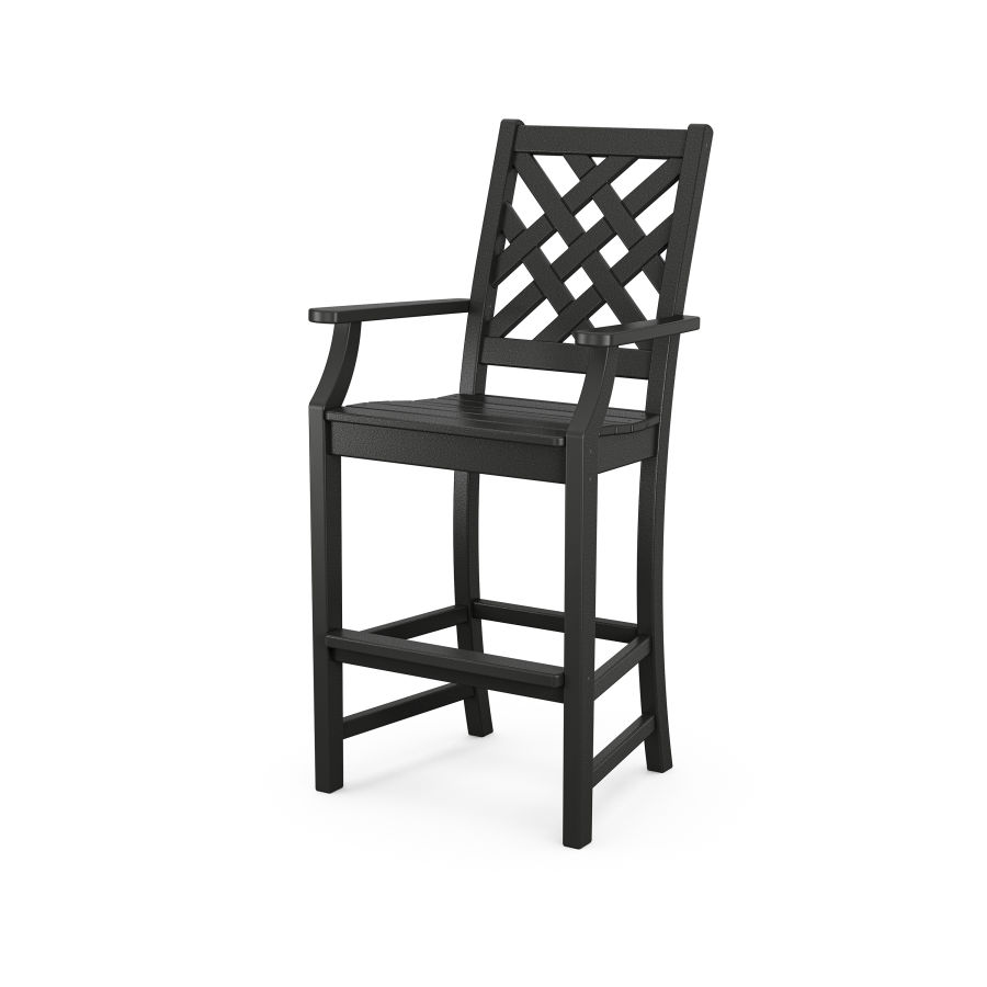 POLYWOOD Wovendale Bar Arm Chair in Black