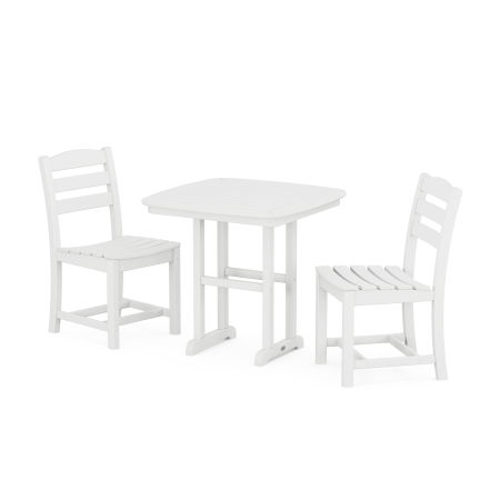 La Casa Café Side Chair 3-Piece Dining Set in White