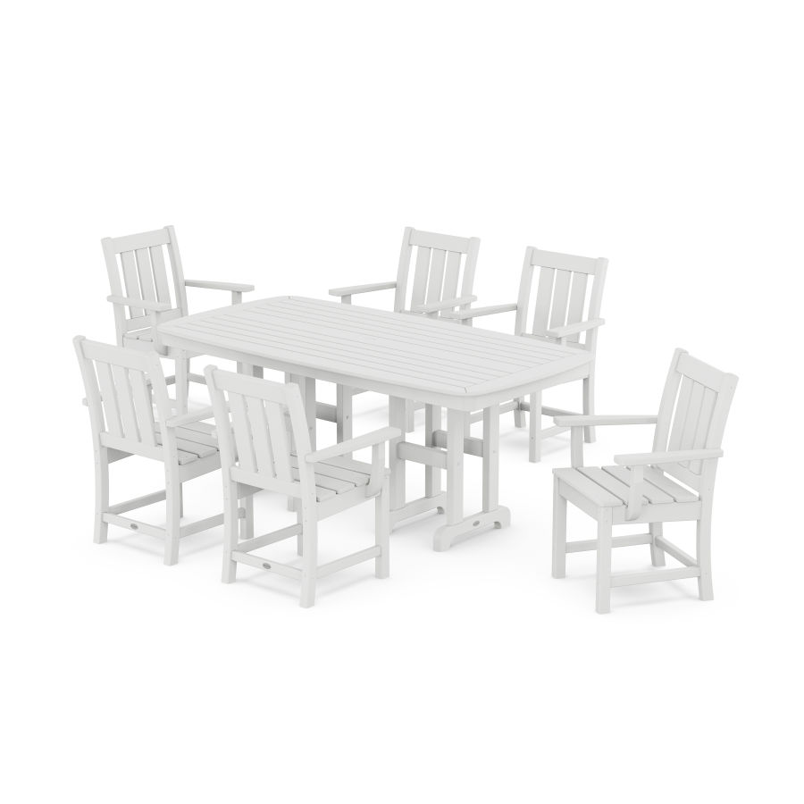 POLYWOOD Oxford Arm Chair 7-Piece Dining Set in White