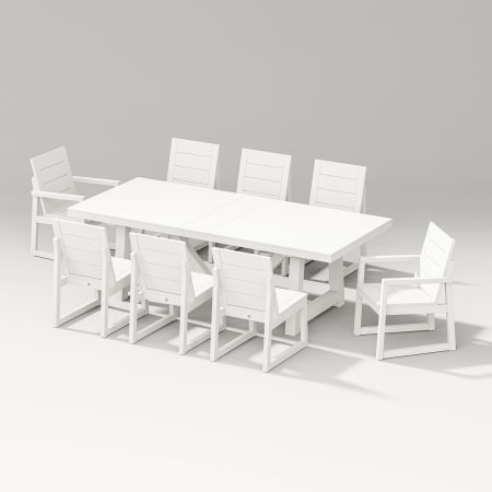 Elevate 9-Piece A-Frame Table Dining Set in Vintage White
