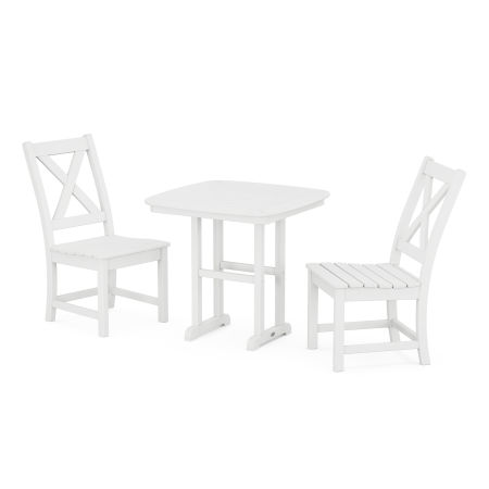 Braxton Side Chair 3-Piece Dining Set in White